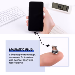 Round Magnetic Cable Plug Phone Microusb Android Charging Adapter