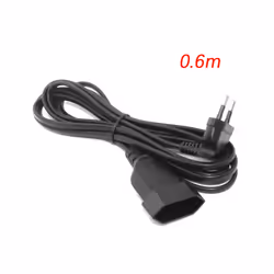 Europea Male Plug to Female Socket Power Cable for PC Computer (0.6M)
