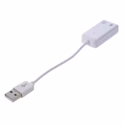 3.5mm Microphone Earphone Socket USB 2.0 Sound Card Speaker Audio Adapter White