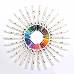 Pentel SESW30C-30 Brush Sign Pen Twin  30 Colour Set  Fibre Tip Pens with Two Flexible Tips  Water-based Ink  Assorted  Pack of 30