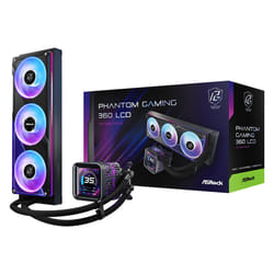 Asrock Phantom Gaming 360 LCD Processor Liquid cooling kit 12 cm Black