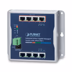 PLANET WGS-804HPT, Managed, Gigabit Ethernet (10/100/1000), Full duplex, Power over Ethernet (PoE), Wall mountable