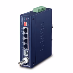 PLANET IP30 Industrial Gigabit Ethern, Network transmitter & receiver, 1200 m, IEEE 802.3, IEEE 802.3ab, IEEE 802.3u, Blue, M ...