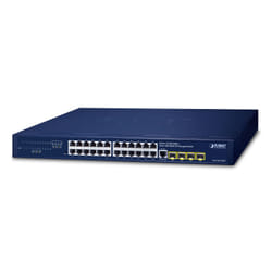PLANET IPv4/IPv6, 24-Port Managed L2/L4 Gigabit Ethernet (10/100/1000) 1U Blue