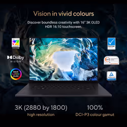 ASUS ProArt P16 H7606WP-RJ087W AMD Ryzen AI 9 HX 370 Laptop 40.6 cm (16") Touchscreen 3K 64 GB LPDDR5x-SDRAM 4 TB SSD NVIDIA GeForce RTX 5070 Wi-Fi 7 (802.11be) Windows 11 Home Black - Additional view 8