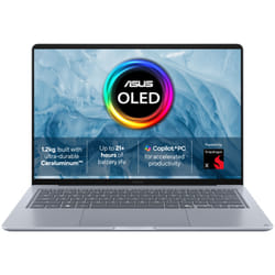 ASUS Zenbook 14 UX3480QA-U1090W Copilot+ PC Snapdragon X1-26-100 Laptop 35.6 cm (14") WUXGA 16 GB LPDDR5x-SDRAM 256 GB SSD Wi-Fi 6E (802.11ax) Windows 11 Home Blue