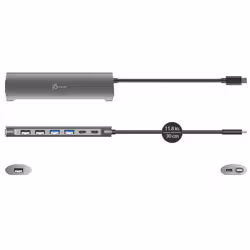 j5create JCH3007 USB-C® 7-Port Hub, Black/Grey - Additional view 2