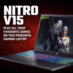 Acer Nitro V 15 V15 (ANV15-A31) gaming laptop - AMD Ryzen 7 170, NVIDIA RTX 5060, 15.6" 165Hz Full HD (1920x1080), 16GB DDR5, 512GB SSD - Additional view 2