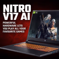 Acer Nitro V 17 AI (ANV17‑41) gaming laptop – Ryzen 7 260, NVIDIA RTX 5070, 17.3" FHD 144Hz, 16GB DDR5, 512GB SSD - Additional view 2