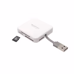 PNY All in One Reader, CF, Memory Stick (MS), MicroSD (TransFlash), microSDHC, miniSD, miniSDHC, MMC, MMC+, MS Micro..., Whit ...