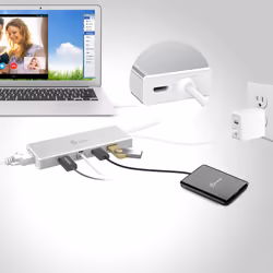 j5create JUD380 USB™ 3.0 Mini Dock, includes 1x HDMI port and 3x USB ports, Silver - Additional view 4