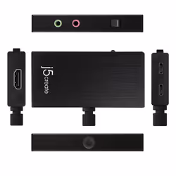 j5create JVA02 Live Capture Adapter HDMI™ to USB-C™ with Power Delivery, Black - Additional view 4