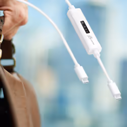 j5create JUCP14 USB-C™ 2.0 to USB-C™ Cable With OLED Dynamic Power Meter, White, 1.2 m - Additional view 7