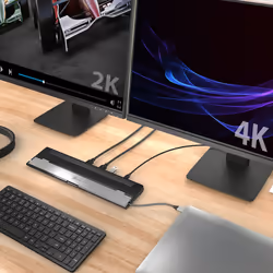 j5create JCD542-N USB-C® Dual HDMI™ Docking Station, includes 2x HDMI ports and 4x USB ports, Grey & Black - Additional view 8