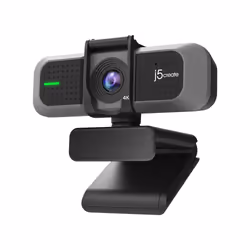 j5create JVU430 USB 4K Ultra HD Webcam, 3840 x 2160 Video Capture Resolution, Black and Silver, 8 MP, 3840 x 2160 pixels, Ful ...