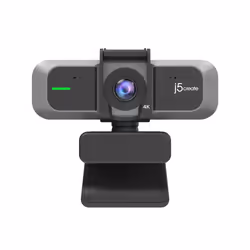 j5create JVU430 USB 4K Ultra HD Webcam, 3840 x 2160 Video Capture Resolution, Black and Silver - Additional view 5