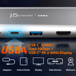 j5create JCD401 USB4™ Dual 4K Multi-Port Hub, Silver - Additional view 6