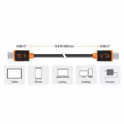 j5create JUCX25L30 USB-C® 100W Sync & Charge Cable (3 m / 9.8 ft.) - Additional view 5