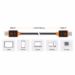 j5create JUCX25L18 USB-C® 100W Sync & Charge Cable (1.8 m / 5.9 ft.) - Additional view 4