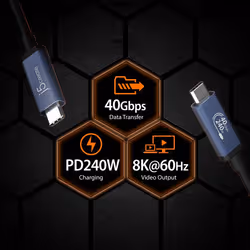 j5create JUC29L08 USB 40Gbps 240W USB Type-C® Cable - Additional view 6