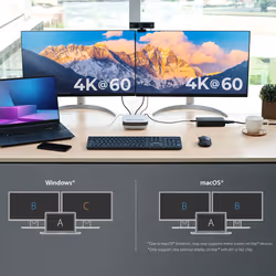 j5create JCDS337 USB-C® Dual 4K Speakerphone Dock Pro, Black - Additional view 7