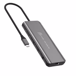 j5create JCD398 USB-C® Dual 4K HDMI™ 10Gbps Mini Dock, Black, Wired, USB 3.2 Gen 2 (3.1 Gen 2) Type-C, 100 W, 10,100,1000 Mbi ...