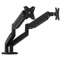 j5create JTSA102 Ergonomic Dual Monitor Mount, Black, Clamp/Grommet, 16 kg, 43.2 cm (17"), 81.3 cm (32"), 100 x 100 mm, Black