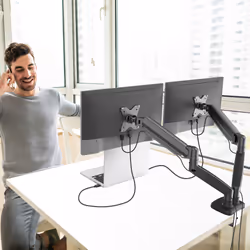 j5create JTSA102 Ergonomic Dual Monitor Mount, Black - Additional view 5