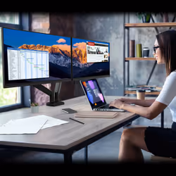 j5create JTSA102 Ergonomic Dual Monitor Mount, Black - Additional view 6