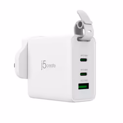 j5create 65W GaN USB-C 3-Port Traveler Charger with changeable AC plugs and USB-C cable - Additional view 4