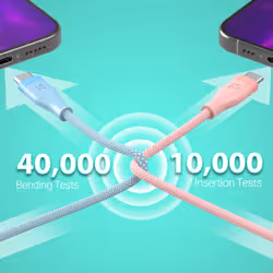 j5create JUCX18L18W USB-C® 60W Ultra Soft Double-Braided Fast Charging Cable - Additional view 4