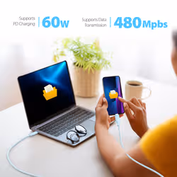 j5create JUCX18L18W USB-C® 60W Ultra Soft Double-Braided Fast Charging Cable - Additional view 8
