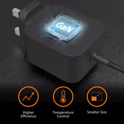 j5create JUP1565DC 67W GaN PD USB-C® Mini Charger with 6 Types of DC Connector-UK, Black - Additional view 7
