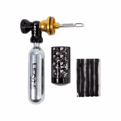 Lezyne TUBELESS CO2 BLASTER, CO2 pump, Black, Brass, Silver