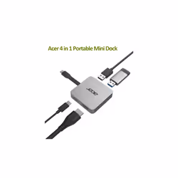 Acer 4-in-1 Type-C Dongle, Wired, USB 3.2 Gen 1 (3.1 Gen 1) Type-C, Silver, 100 W, ChromeOS, 0 - 40 °C