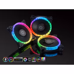 Bitspower BPTA-NTX1218D3 computer cooling system Computer case Fan 12 cm Black 3 pc(s)