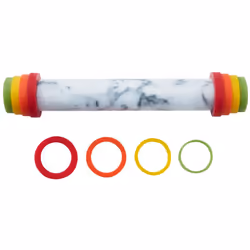 JEmarble Adjustable Rolling Pin with Silicone Guide Rings (Premium Quality)