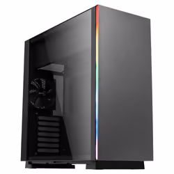 Aerocool Glo, Midi Tower, PC, Black, ATX, CEB, micro ATX, Mini-ITX, Blue, Green, Red, Front