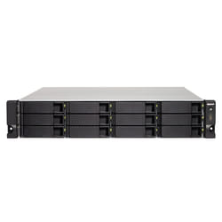 QNAP TS-1263XU-RP NAS Rack (2U) AMD G GX-420MC 4 GB DDR3L 0 TB QNAP Turbo System Black