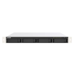 QNAP TS-453DU-RP NAS Rack (1U) Intel® Celeron® J4125 4 GB DDR4 0 TB QNAP Turbo System Black, Grey