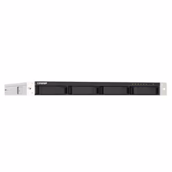 QNAP TS-453DU-RP NAS Rack (1U) Intel® Celeron® J4125 4 GB DDR4 0 TB QNAP Turbo System Black, Grey