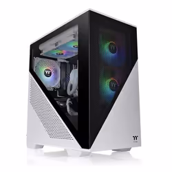 Thermaltake Divider 170 TG, Micro Tower, PC, Black, White, micro ATX, Mini-ITX, SPCC, Multi