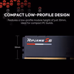 G.SKILL Ripjaws S5 Series (Intel XMP 3.0) DDR5 RAM 64GB (2x32GB) 5200MT/s CL36-36-36-83 1.25V Desktop Computer Memory UDIMM - Matte Black (F