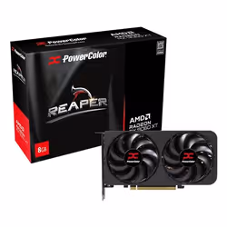 PowerColor Reaper Radeon RX 9060 XT GAMING OC 8G Graphics Card - 8GB GDDR6, 128bit, PCI-E 5.0, 3320 MHz Core Clock, 2 x Displ ...