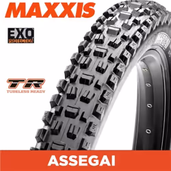 Assegai 29 x 2.50WT 60 TPI Folding Dual Compound EXO/TR Tyre, Black