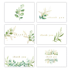 Gooji 4x6 Golden Greenery Thank You Cards with Envelopes (Bulk 36-Pack