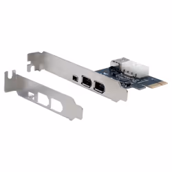 EXSYS EX-16600, PCIe, IEEE 1394/Firewire, PCIe 1.1, Black, Stainless steel, China, Via VT6315