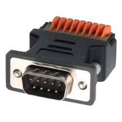 EXSYS EX-49110, 9-pin D-Sub, 9-pin terminal block, Black