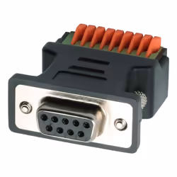 EXSYS EX-49111, 9-pin D-Sub, 9-pin terminal block, Black