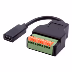 EXSYS EX-49124, 0.15 m, USB C, 10-pin terminal block, USB 3.2 Gen 1 (3.1 Gen 1), 5 Gbit/s, Black